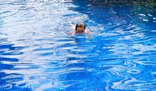 Tween White Girl Swimming In A Pool. Stock Photo Tween White Girl Swimming In A Pool. Stock Photo