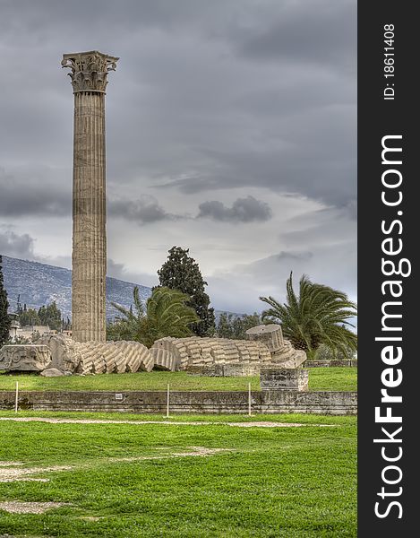 Photo of the Temple of Olympian Zeus in Athens,Greece