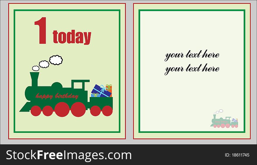 One today birthday card template