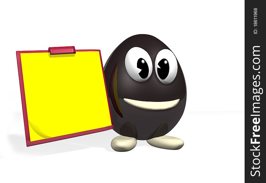 Chocolate Egg And Yellow Memotac