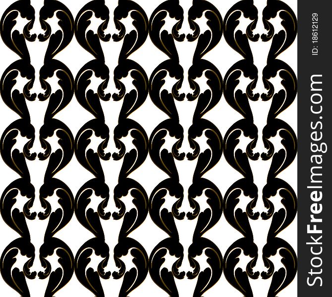 Seamless damask black white designs patterns. Vector. Seamless damask black white designs patterns. Vector