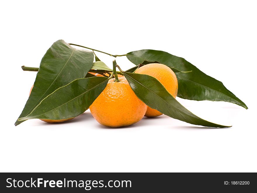 Juicy tangerine isolated on a white background.