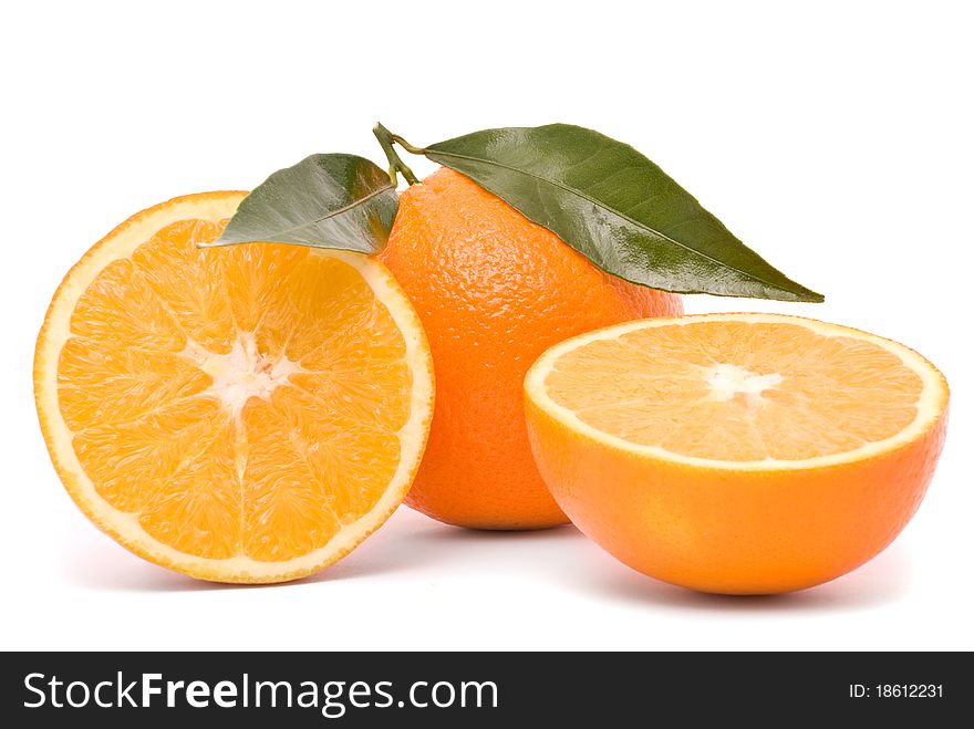 Juicy orange isolated on a white background.