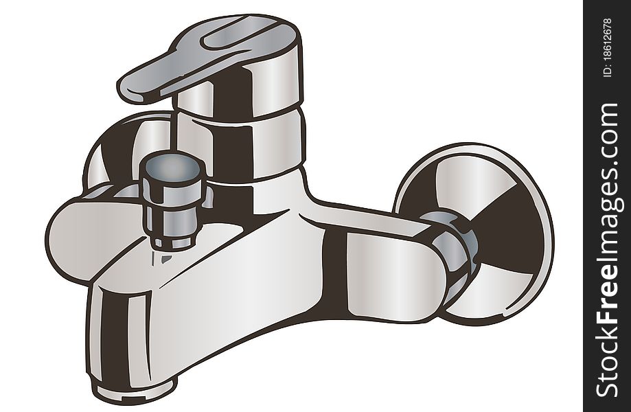 vector illustration of the faucet