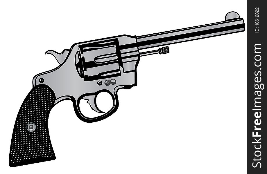 illustration a gray metall pistol. illustration a gray metall pistol