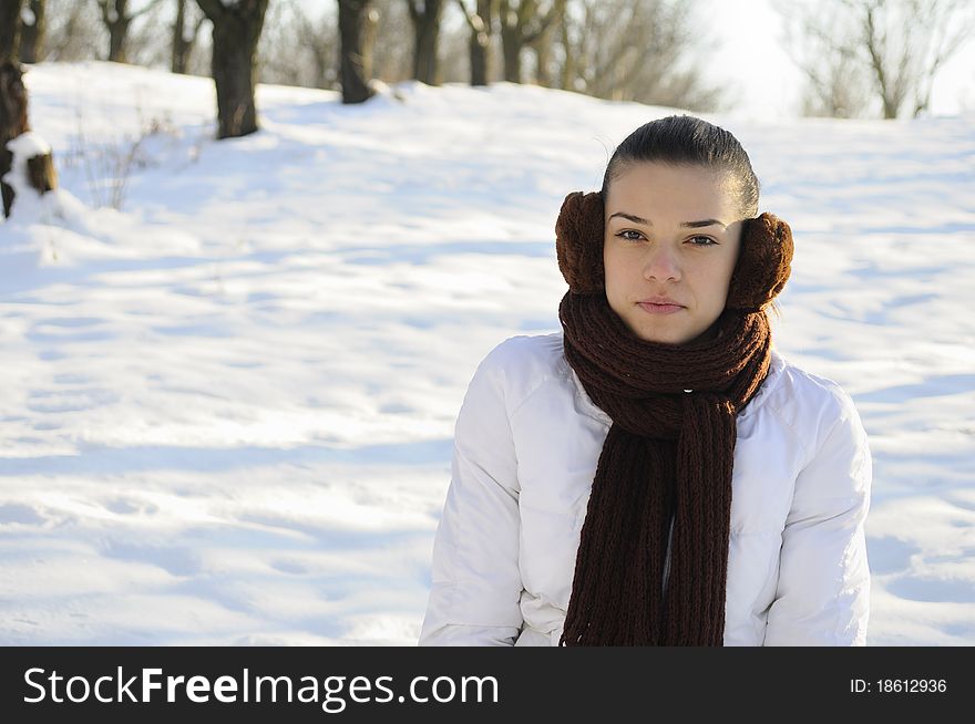 Girl Posing In Winter