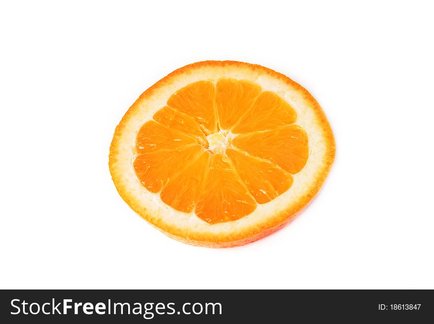 Shot of sliced orange isolated on white background