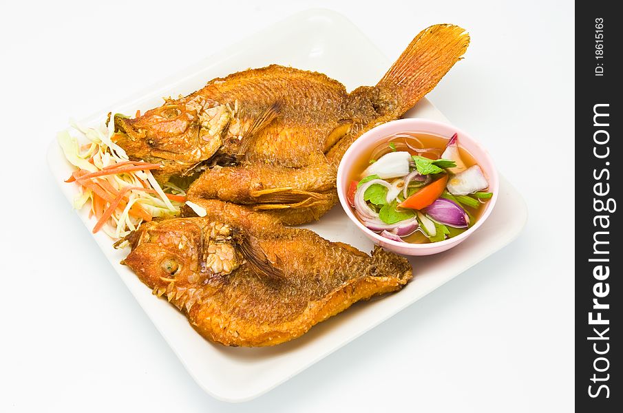 Fried snapper with chili sauce