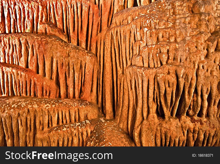 Cherokee Textures Of The Rocks In Luray Caves