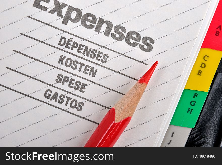 Expenses Record And Red Pencil