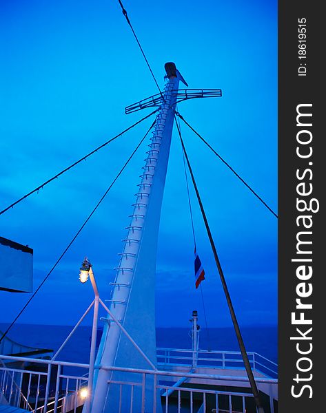 Twilight view of ferry to samui on the roof. Twilight view of ferry to samui on the roof