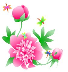 Peony Corner With Butterflies Royalty Free Stock Photos Peony Corner With Butterflies Royalty Free Stock Photos