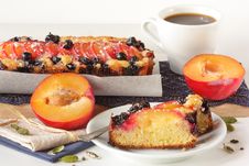 Fruitcake And Cup Of Coffee. Royalty Free Stock Photos Fruitcake And Cup Of Coffee. Royalty Free Stock Photos