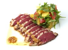 Tuna With Sauteed Vegetables Royalty Free Stock Image