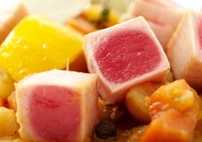 Tuna With Sauteed Vegetables Stock Photos