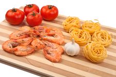 Shrimps, Tomatoes And Pasta Stock Photos Shrimps, Tomatoes And Pasta Stock Photos