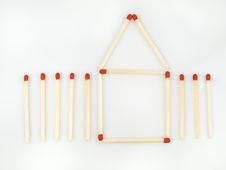 House Out Of Matches Royalty Free Stock Photos