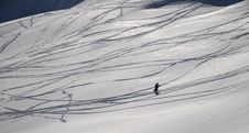 Tracks In The Winter Landscape Royalty Free Stock Photography Tracks In The Winter Landscape Royalty Free Stock Photography