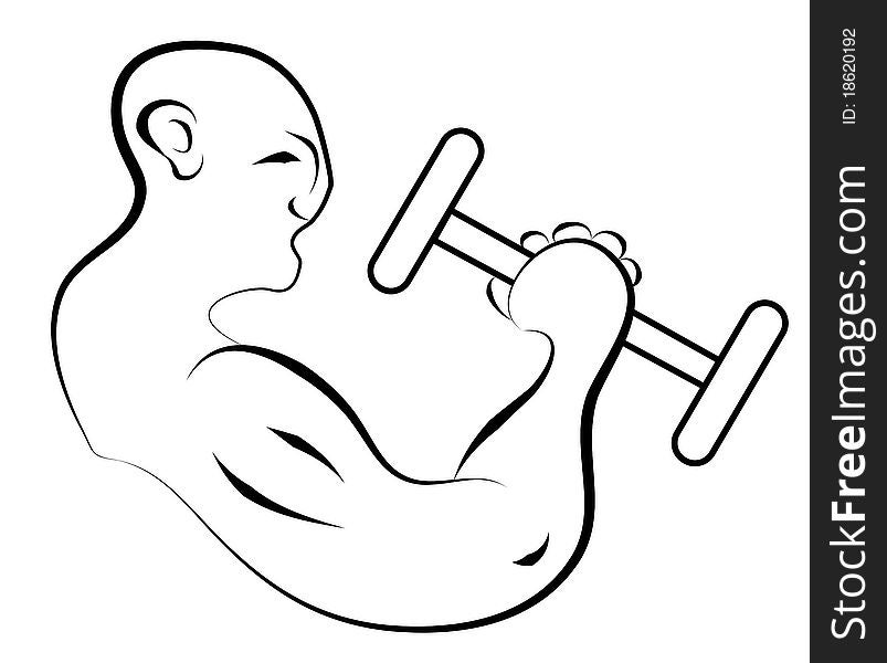 An illustration of a man lifting a weight. An illustration of a man lifting a weight.