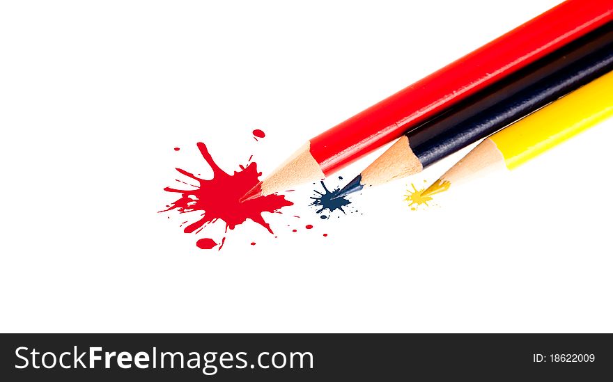 Colored pencils with blurred color