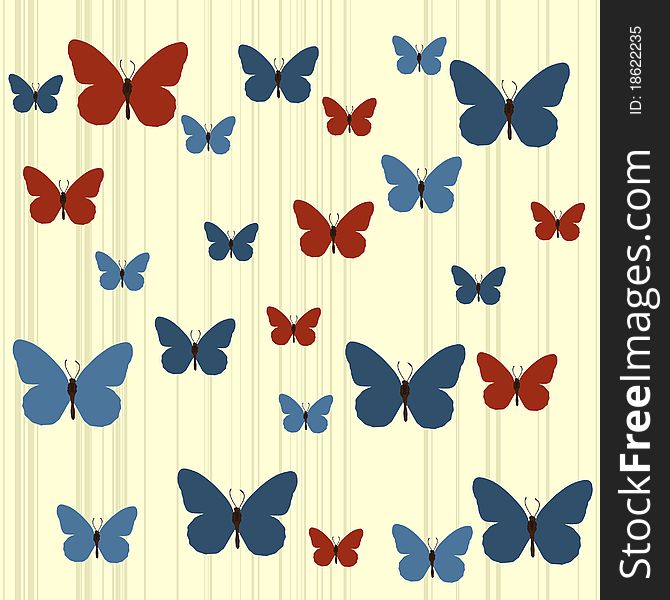 Background with colored butterflies for textile print. Background with colored butterflies for textile print