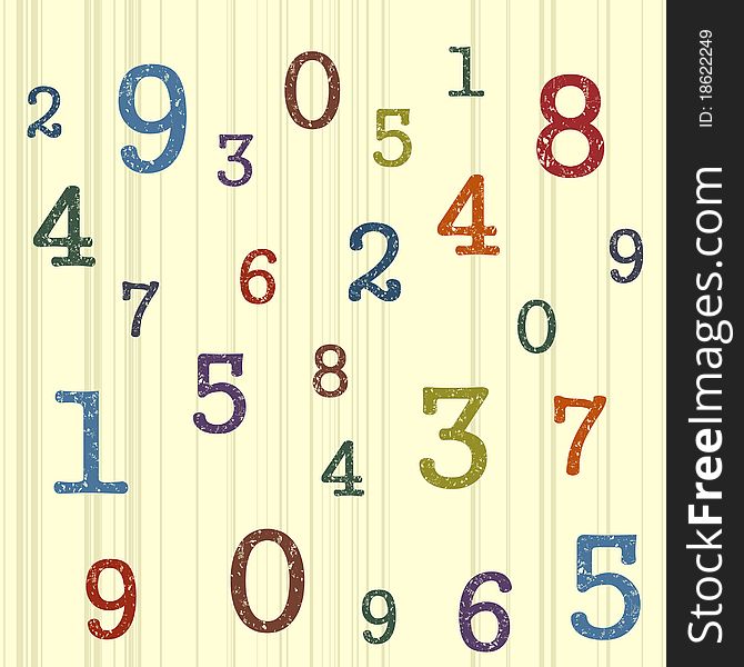 Abstract background with colored numbers. Abstract background with colored numbers