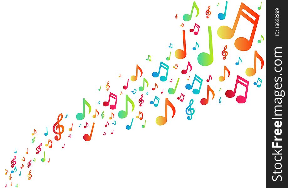 Bright colored notes music background