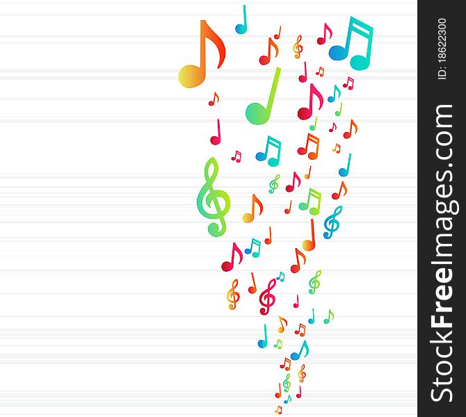 Bright colored notes music background