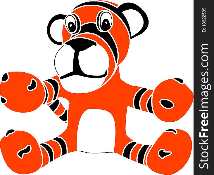 Stencil of toy tiger cub