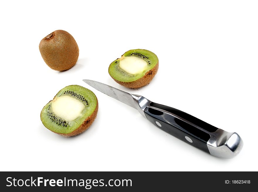 Two halves of a kiwi