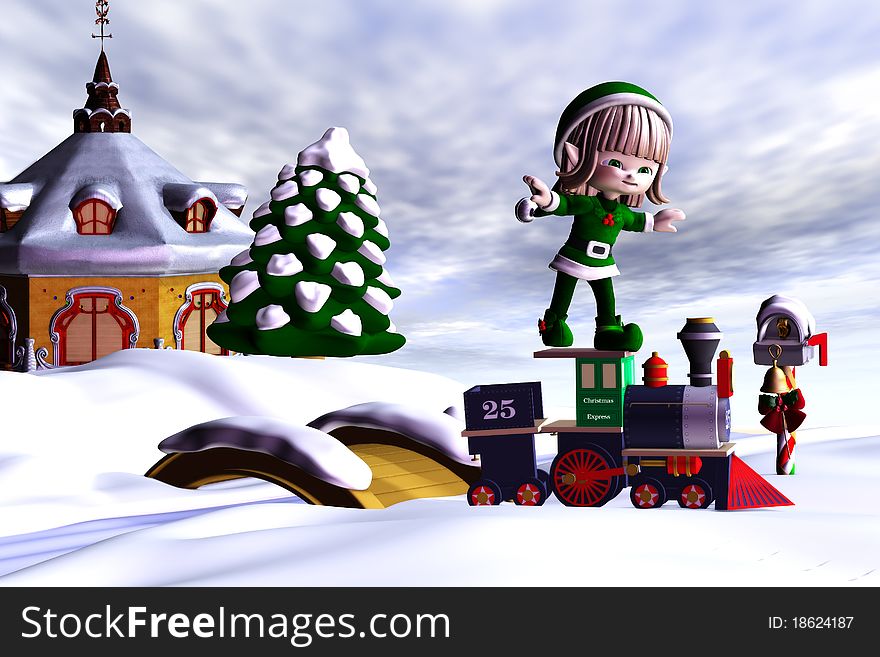 3d render of Christmas Express