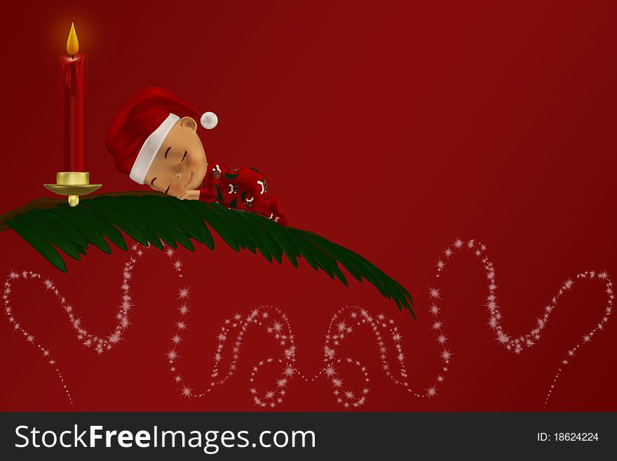 3d render of christmas baby