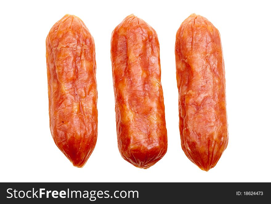 Small Spicy Salami Snacks Isolated