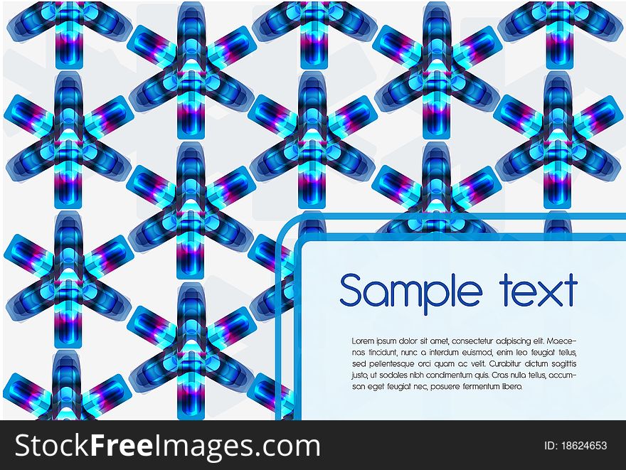 Abstract background with blue molecular shapes. Abstract background with blue molecular shapes