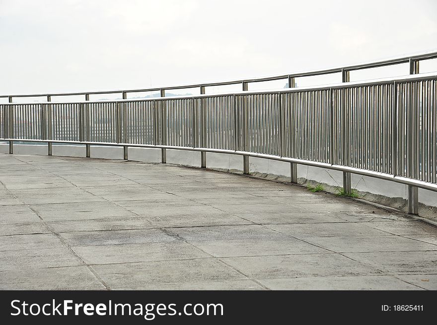 Stainless Steel Guard Rail Erected In The Park For Safety