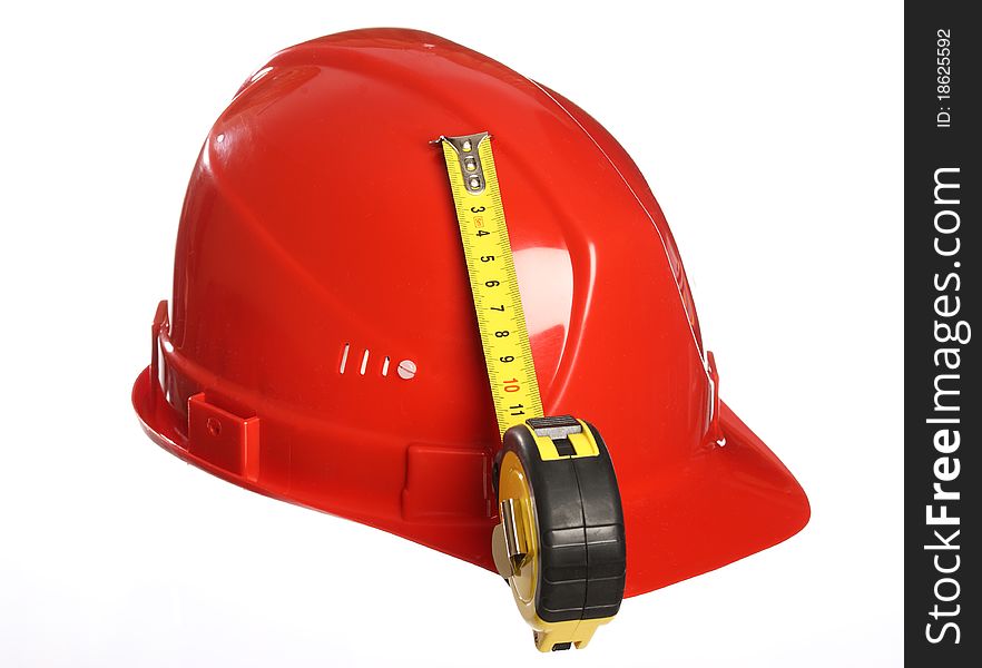 Red Helmet And A Tape Measure