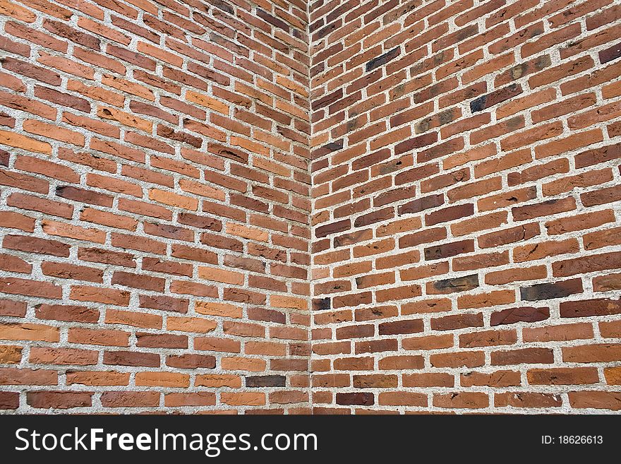 Corner in brick wall