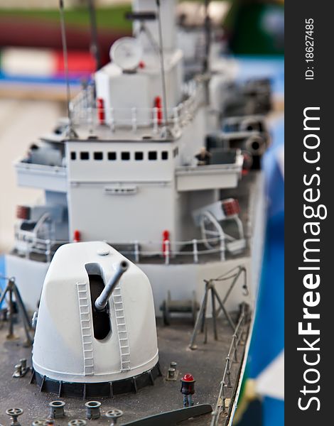 Plastic model detail of warship. Public collection. Plastic model detail of warship. Public collection.