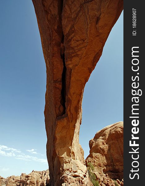 Arches National Park, Shot from below. Arches National Park, Shot from below