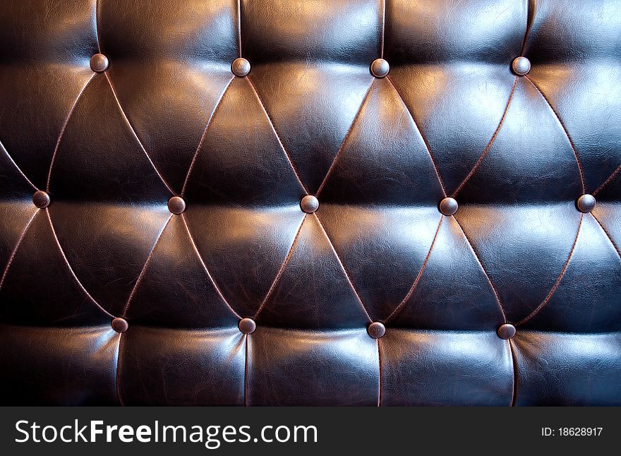 The material of leather armchair with buttons.