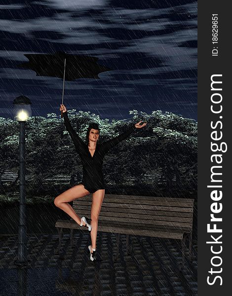 3d render of I´m singing in the rain