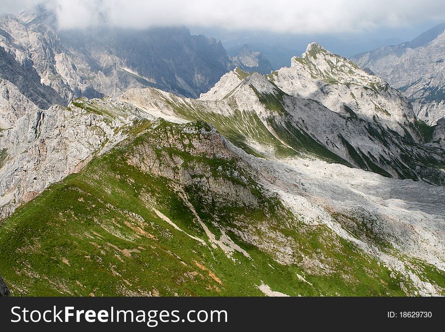 Scenery with mountains, Alps of Berchtesgaden