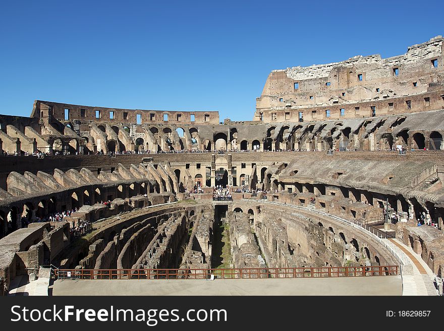 Interior view of The Coloseum, Rome. Interior view of The Coloseum, Rome