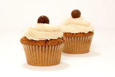 Chocolate Vanilla Cupcakes Stock Photos