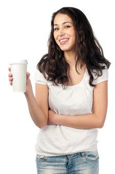 Young Woman With Cup Of Coffee Stock Image Young Woman With Cup Of Coffee Stock Image