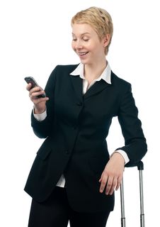 Business Woman With Mobile Phone Stock Photos Business Woman With Mobile Phone Stock Photos