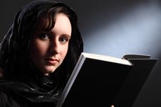 Bible Study For Religious Young Woman In Headscarf Stock Photography