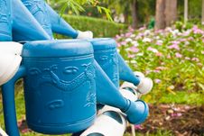 Blue Watering Pot Royalty Free Stock Photo Blue Watering Pot Royalty Free Stock Photo