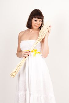 Girl With Ears Of Wheat Stock Image Girl With Ears Of Wheat Stock Image