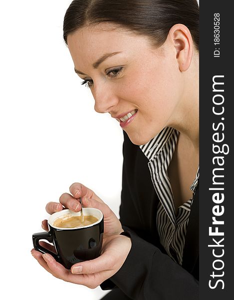 Beautiful Woman Enjoying Coffee